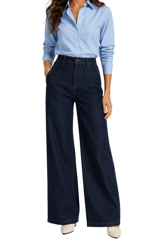Dark Indigo Wide Leg Jeans